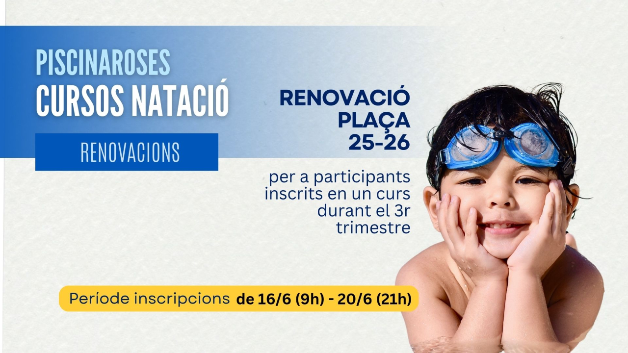 Període renovacions plaça curs natació